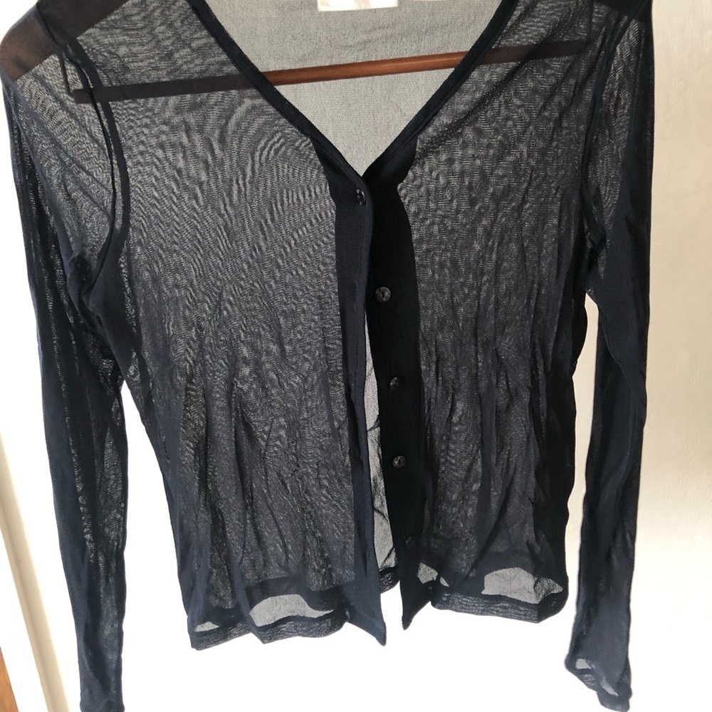 Christie & Jill Sheer Blouse black. Size S.